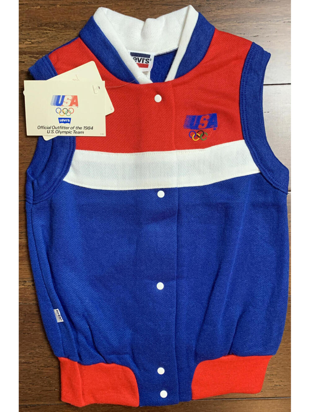 Vintage 1984 US Los Angeles Olympics Levis Child's Size 6 Vest NEW Made in USA